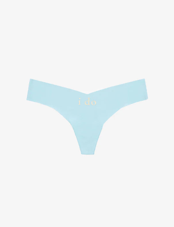 Thong I Do Blue Applique